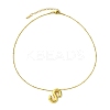 Ion Plating(IP) Initial Letter 304 Stainless Steel Pendant Necklace NJEW-R265-05G-S-2