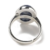 Natural & Synthetic Gemstone Oval Adjustable Rings RJEW-K371-07S-5