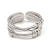 Rack Plating Brass Criss Cross Open Cuff Rings RJEW-D009-05P-1