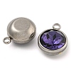 304 Stainless Steel Glass Rhinestone Charms STAS-E052-56A-2