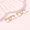 Brass Micro Pave Cubic Zirconia Stud Crawler Earrings KK-CBAA351-16G-01-3