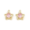 Brass Pave Pearl Pink Cubic Zirconia Pendants CU-CBA8124-01A-G-1