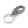Tibetan Style 316 Surgical Stainless Steel Fittings with 304 Stainless Steel Key Ring FIND-Q101-09AS-05-2