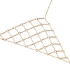 304 Stainless Steel Bar Link Triangle Mesh Toe Ring Anklets for Women AJEW-AN00664-4