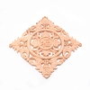 Natural Solid Wood Carved Onlay Applique Craft WOOD-WH0101-67-1