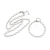 304 Stainless Steel Cable Chains Bracelet & Necklace Jewelry Sets SJEW-L199-01P-4