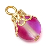 Synthetic Moonstone Round Pendants PALLOY-JF03133-01-4