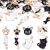 32Pcs 8 Styles Alloy Enamel Pendants ENAM-TA0004-17-1