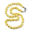 8mm Faceted Round Natural Butter Jade Beaded Necklaces LS-NJEW-F327-01A-03-1