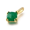 Natural Green Onyx Agate(Dyed & Heated) Faceted Rhombus Pendants KK-F899-03E-G-2