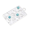 304 Stainless Steel with Synthetic Turquoise Pendants STAS-H253-01B-S-2