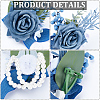 2Pcs 2 Style Silk Cloth & Plastic Imitation Flower Corsage Boutonniere & Wrist Corsage JEWB-CP0001-27A-5