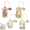 4Pcs 4 Styles Zinc Alloy Enamel Bookmarks AJEW-AR0001-94-1