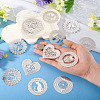 20Pcs 10 Styles 201 Stainless Steel Laser Cut Connector Charms STAS-TA0003-38-6