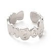 Non-Tarnish 304 Stainless Steel Geometry Open Cuff Ring for Women RJEW-F131-12P-2