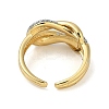 Rack Plating Brass Micro Pave Cubic Zirconia Cuff Finger Rings for Women RJEW-C114-16G-G-3