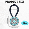 3Pcs Alloy & Resin Imitation Synthetic Turquoise Hair Ties OHAR-CY0001-10B-2