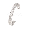 Hollow 304 Stainless Steel Open Cuff Bangles for Women BJEW-F547-01P-4