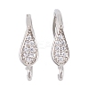 Rack Plating Brass Cubic Zirconia Earring Hooks KK-S374-05P-02-1