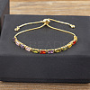 Brass Micro Pave Cubic Zirconia Slider Bracelets FS-WG49F5F-01-1