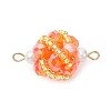 Glass Beaded Round Sphere Links PALLOY-MZ00874-01-1