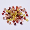 5 Colors Spray Painted & Baking Paint Crackle Glass Beads CCG-X0010-12-8mm-2