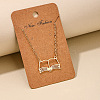 Fashionable Iron Hollow Out Book Pendant Necklaces for Women FS-WG9E5D2-01-1