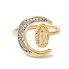 Brass Micro Pave Cubic Zirconia Cuff Rings for Women RJEW-G325-05GP-2