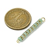 Natural Green Aventurine & Electroplated Synthetic Non-magnetic Hematite Heishi Connector Charms PALLOY-JF03291-02-2