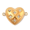 Ion Plating(IP) 304 Stainless Steel Micro Pave Clear Cubic Zirconia Connector Charms STAS-S131-16G-1