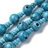 Synthetic Turquoise 3-Hole Guru Bead Strands G-K149-47-1