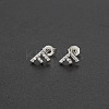 Brass Micro Pave Clear Cubic Zirconia Stud Earrings FS-WGC2F12-06-1