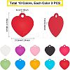 30Pcs 10 Colors Aluminum Blank Pendants ALUM-FH0001-07-2