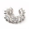 Cubic Zirconia Tennis Cuff Earrings EJEW-K093-09P-05-2