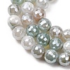 Electroplated Natural Agate Beads Strands G-B191-A07-8mm-14-3