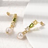 Round Brass Micro Pave Cubic Zirconia Dangle Stud Earrings EJEW-L311-01G-02-2