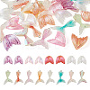 32Pcs 12 Styles Fishtail Shape Transparent Acrylic & Resin Pendants TACR-TA0001-16-13