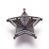 Brass Micro Pave Cubic Zirconia Slide Charms ZIRC-P077-05-NR-3