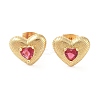 Rack Plating Brass with Cubic Zirconia Stud Earrings for Women EJEW-G394-05G-02-2