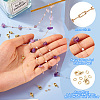 3m Natural Amethyst Chips & ABS Plastic Imitation Pearl Beaded Chains Necklace Making Kits CHC-TA0001-30D-4