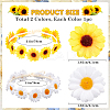 2Pcs 2 Colors Cloth Small Sunflowe Wreath Headband OHAR-CP0001-19-2
