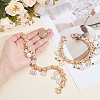 2Pcs Imitation Pearl & Alloy Pink Enamel Flower Tassel Bag Decorative Chains AJEW-BBC0001-06-3