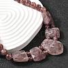 Natural Strawberry Quartz Faceted Bib Graduated Beaded Necklaces for Women NJEW-B128-01L-2
