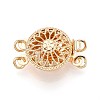 Rack Plating Flower Brass Box Clasps KK-QA183-99G-1
