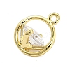 Brass Micro Pave Cubic Zirconia Charms ZIRC-F143-02G-2