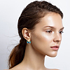 4 Pairs 4 Colors Rhinestone Teardrop Stud Earrings EJEW-AN0002-28-5