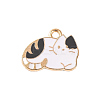 Light Gold Plated Alloy Enamel Pendants ENAM-Z017-13KCG-03-1