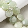 Natural Flat Round Xiuyan Jade Beads Strands G-L245-03B-2