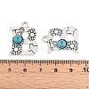 Synthetic Turquoise & Alloy Pendants PALLOY-H146-01AS-B-3