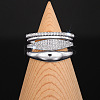 4Pcs Brass Micro Pave Clear Cubic Zirconia Finger Rings & Brass Finger Rings Set FS-WG9B944-01-2